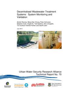 Decentralised wastewater treatment systems: system monitoring and validation