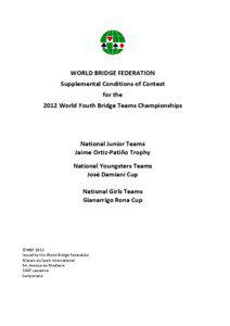 Microsoft Word[removed]Youth World BridgeTeams Championships Supplemental Condtions of Contest.docx