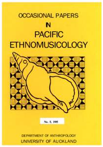 OCCASIONAL PAPERS IN PACIFIC ETHNOMUSICOLOGY