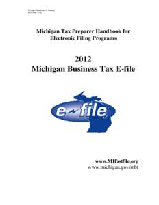Michigan Department of Treasury[removed]Rev[removed]Michigan Tax Preparer Handbook for Electronic Filing Programs