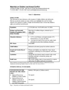 Watchlist on Children and Armed Conflict  122 East 42nd Street, 12th Floor New York, NY[removed]www.womenscommission.org T: [removed]F: [removed]E-mail: [removed]  _____________________________