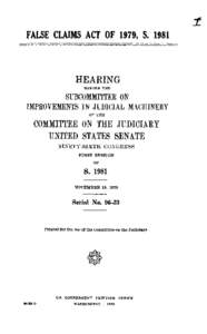 FALSE CLAIMS ACT OF 1979, S[removed]H E A R I N G  BEFORE THE