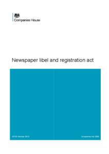 Newspaper libel and registration act  GPO3 October 2013 Companies Act 2006