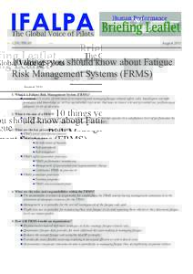12HUPBL05  Augustthings you should know about Fatigue Risk Management Systems (FRMS)