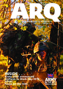 The magazine for the Army Reserve Issue 16 July 2012 INSIDE[removed]Army 2020 announced