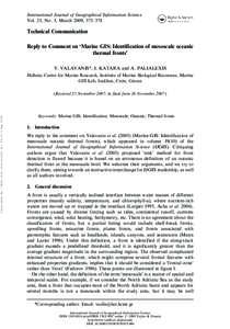 International Journal of Geographical Information Science Vol. 23, No. 3, March 2009, 375–378 Technical Communication Reply to Comment on ‘Marine GIS: Identification of mesoscale oceanic thermal fronts’