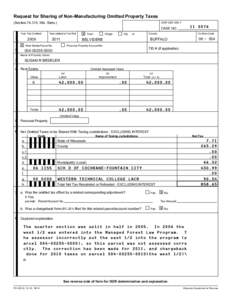 Request for Sharing of Non-Manufacturing Omitted Property Taxes - Add 2011