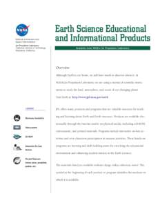 National Aeronautics and Space Administration Earth Science Educational and Informational Products