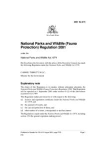 2001 No 675  New South Wales National Parks and Wildlife (Fauna Protection) Regulation 2001