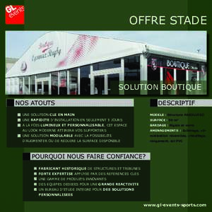 OFFRE STADE  SOLUTION BOUTIQUE NOS ATOUTS  DESCRIPTIF