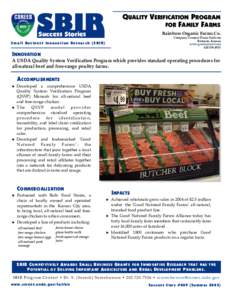 [PDF] USDA SBIR Success Stories – Quality Verification Program For Family Farms