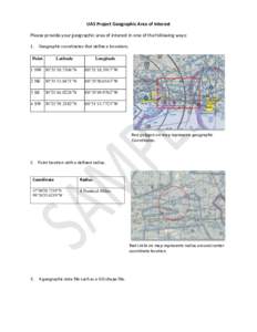 UAS Project Geographic Area of Interest Please provide your geographic area of interest in one of the following ways: 1. Geographic coordinates that define a boundary.