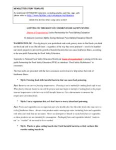 NEWSLETTER STORY TEMPLATE For additional MYTHBUSTER materials, including graphics psd files, jpgs, pdfs please refer to http://www.fightbac.org/campaigns/mythbusters Delete this text box when using story content  GETTING