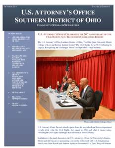 OCTOBER[removed]VOLUME 2 EDITION 4 U.S. ATTORNEY’S OFFICE SOUTHERN DISTRICT OF OHIO