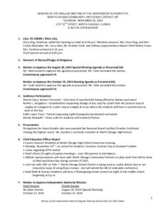 Minutes of the Regular Meeting of the Independent Authority of North Chicago Community Unit School District 187