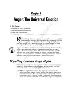 Chapter 1  AL Anger: The Universal Emotion In This Chapter