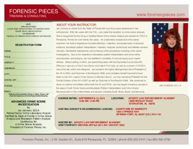 FORENSIC PIECES  www.forensicpieces.com TRAINING & CONSULTING COST: