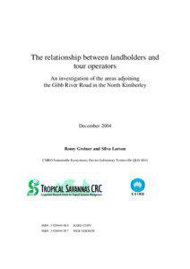 The relationship between landholders and tour operators An investigation of the areas adjoining