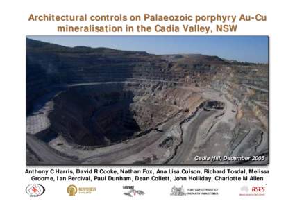 Architectural controls on Palaeozoic porphyry Au -Cu Au-Cu mineralisation in the Cadia Valley, NSW  Cadia