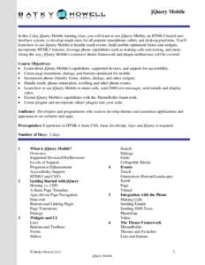 JQuery / JavaScript / HTML5 in mobile devices / Comparison of JavaScript frameworks / Ajax / Software / Computing