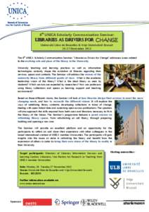 6th UNICA Scholarly Communication Seminar:  LLIIB BR RA AR