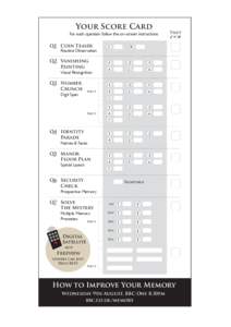 Your Score Card  For each question follow the on-screen instructions Q1 Coin Teaser