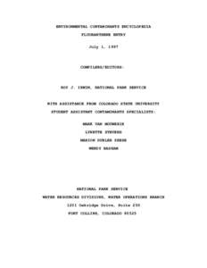 ENVIRONMENTAL CONTAMINANTS ENCYCLOPEDIA FLUORANTHENE ENTRY July 1, 1997 COMPILERS/EDITORS: