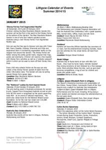 Lithgow Calendar of Events Summer[removed]JANUARY 2015 ‘Disney Fairies Trail Augmented Reality’