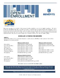 Open Enrollment Overview and Summary