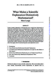 Scientific method / Ethology / Mechanism / Explanation / Causality / Models of scientific inquiry / Wesley C. Salmon / Deductive-nomological model / Explanandum / Science / Philosophy of science / Knowledge