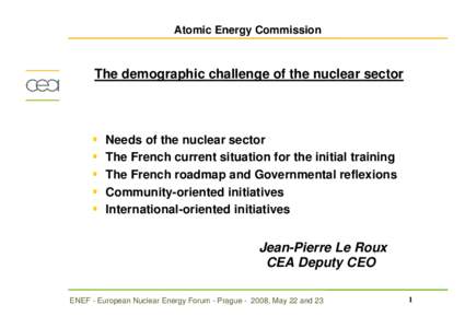 Atomic Energy Commission  The demographic challenge of the nuclear sector  