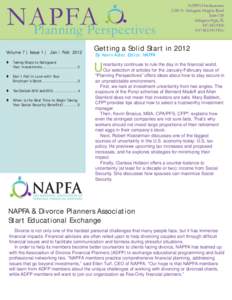 NAPFA Planning Perspectives Volume 7 | Issue 1 | Jan / Feb 2012   Taking Steps to Safeguard