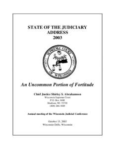 State of the Judiciary Address 2003