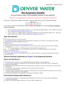 Plan Acceptance Checklist