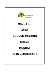 Minutes of Ordinary Council Meeting - 16 December 2013