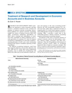 Treatment of Research and Development in Economic Accounts and in Business Accounts