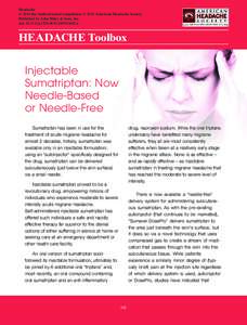 Headache © 2010 the AuthorJournal compilation © 2010 American Headache Society Published by John Wiley & Sons, Inc. doi: [removed]j[removed]01602.x  HEADACHE Toolbox