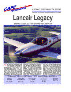 AIRCRAFT PERFORMANCE REPORT Sponsored and Funded by the Experimental Aircraft Association