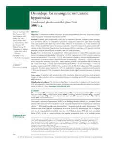 Prodrugs / Bioethics / Medical ethics / Pharmacology / Orthostatic hypotension / L-DOPS / Blood pressure / Pure autonomic failure / Postural orthostatic tachycardia syndrome / Medicine / Health / Hypotension