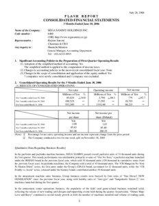 Sega / Financial statements / Generally Accepted Accounting Principles / Sega Sammy Holdings / Hajime Satomi / Balance sheet / Net asset value / Account / Equity / Finance / Accountancy / Business