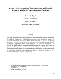 Economy / Business / Economics / Entrepreneurship / Economic growth / Small business / William Baumol / Economic development / Productivity / Zoltan Acs / Global Entrepreneurship Monitor