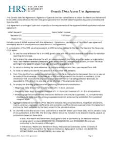 Genetic Data Access Use Agreement This Genetic Date Use Agreement (