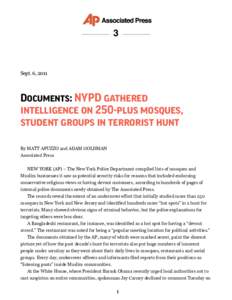 3  Sept. 6, 2011 Documents: NYPD gathered