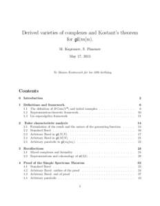 Derived varieties of complexes and Kostant’s theorem for gl(m|n). M. Kapranov, S. Pimenov May 17, 2015  To Maxim Kontsevich for his 50th birthday