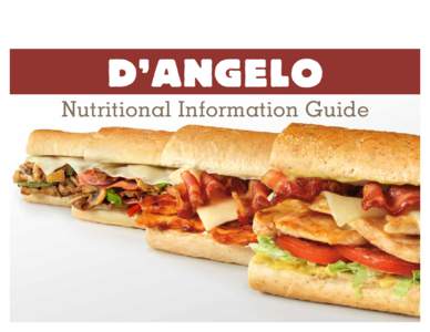 D’ANGELO Nutritional Information Guide Nutritional Information