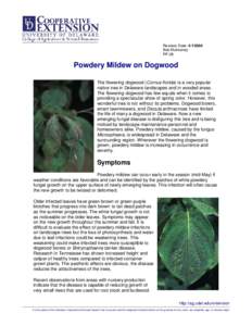 Revision Date: [removed]Bob Mulrooney PP-28 Powdery Mildew on Dogwood The flowering dogwood (Cornus florida) is a very popular