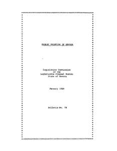 Bulletin 78 Public Printing in Nevada (1969)