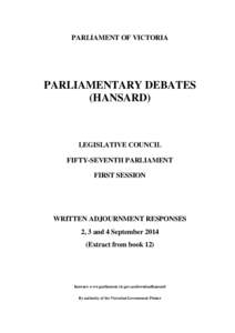 EXTRACTFROMBOOK  PARLIAMENT OF VICTORIA PARLIAMENTARY DEBATES (HANSARD)