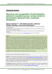 Mongabay.com Open Access Journal - Tropical Conservation Science Vol.4 (2):, 2011  Research Article Structure and composition of Androstachys johnsonii woodland across various strata in