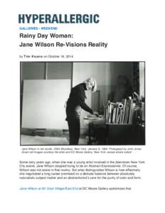 GALLERIES • WEEKEND  Rainy Day Woman: Jane Wilson Re-Visions Reality by Tim Ke ane on October 18, 2014
